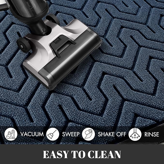 Yimobra 72x24 Indoor Outdoor Runner Rug, Heavy-Duty Waterproof Entrance Mat for High Traffic Areas, Commercial Grade Welcome Door Mat, Easy Clean, Blue