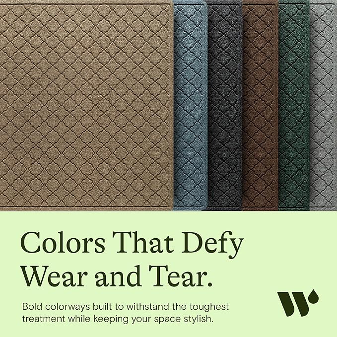 WaterHog Heavy Duty Doorway Mat, 4' x 6', Made in USA, Durable & Skid-Resistant Entryway Mat, Water-Trapping, Indoor/Outdoor Decorative Floor Covering, Cordova Collection, Khaki/Camel