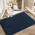 BEQHAUSE Door Mat 20" x 32", Non-Slip Door Mats Indoor Entryway Rugs Washable Low-Profile Absorbent and Stain Resist Floor Mats, Dog Door Mat for Front Back Door, Muddy Wet Shoes & Paws, Navy Blue