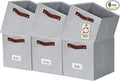 DECOMOMO Storage Bins, Cube Storage Bin with Labels, Fabric Storage Cubes for Shelves (11" / 6pcs, Light Texture Grey)
