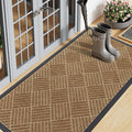 Smiry Front Door Mat Outside Entrance, Heavy Duty Outdoor Indoor Mat, Natural Rubber Doormat, Non Slip, Trap Dirt and Moisture, Easy Clean, Low Profile Patio Porch Entryway Mat, 71x23, Coffee