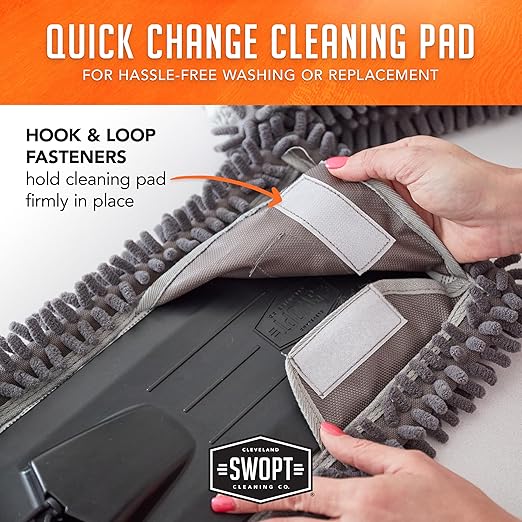 SWOPT 24” Microfiber Dust Mop Refill – Microfiber Cleaning Pads for Use on Wood, Laminate, Tile – Interchangeable with All SWOPT Cleaning Products for More Efficient Cleaning and Storage