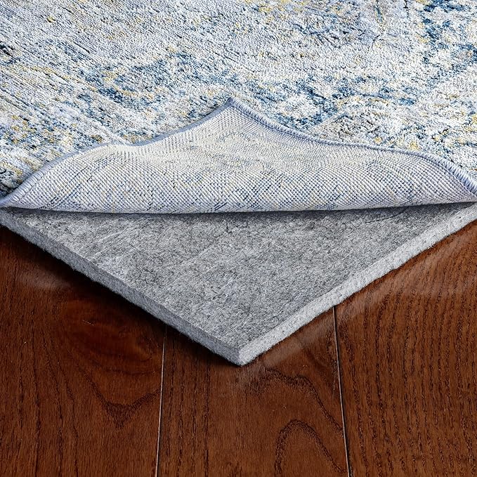 RUGPADUSA - Dual Surface - 3'x5' - 1/2" Thick - Felt + Rubber - Non-Slip Backing Rug Pad - Adds Comfort and Protection - for Hard Surface Floors