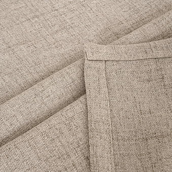 YoungsTex Dark Oatmeal Linen Curtains 72 Inches Long for Living Room, Semi Sheer Window Drapes Light Filtering with Back Tab Rod Pocket for Bedroom Office Dining Room, 2 Panels, 42 X 72 Inch