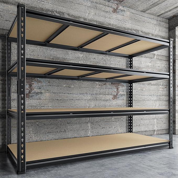 59.8"W Metal Shelving 59.8"H Storage Shelves 2200LBS Garage Shelving Adjustable Metal Shelves Heavy Duty 4 Tier Pantry Shelf for Basement Warehouse Pantry Supermarket 59.8"W x 24"D x 59.8"H