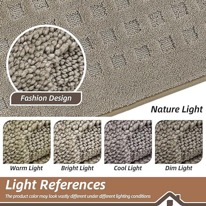 BEQHAUSE Waffle Door Mats Indoor 36"x60", Dog Mat for Muddy Paws Absorbent and Dirt Resist Floor Mats Non-Slip Washable Rugs for Entryway, Welcome Mat for Front Back Door, Muddy Wet Shoes, Beige