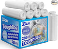 30-33 Gallon Clear Trash Bags Heavy Duty (250 COUNT) - Clear Recycling Garbage Bags 30+ Gallon, 32 Gallon - Made in USA