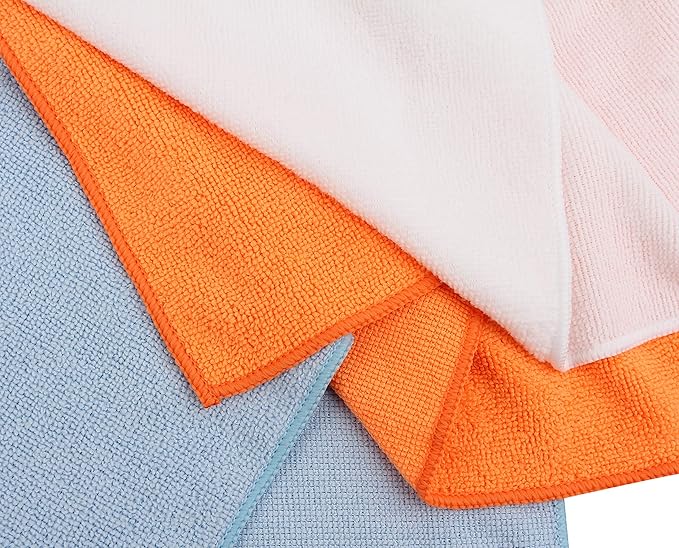 Tricol Clean Certified Recycled Microfiber Cleaning Cloths, Made from Plastic Bottles (12 x 12 in Cloths) Pack of 12