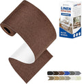 KING MOUNTAIN Linen Repair Patches, Self-Adhesive Linen Fabric Patches, 4 X 63 inch Extra Size, Multi Color, Can be Used for Linen Sofa Repair and Linen Clothes Repair (Medium Brown)