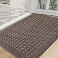 BEQHAUSE Waffle Door Mats Indoor 32"x48", Dog Mat for Muddy Paws Absorbent and Dirt Resist Floor Mats Non-Slip Washable Rugs for Entryway, Welcome Mat for Front Back Door, Muddy Wet Shoes, Brown