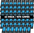 Fortress Car Interior Wipes (25 ct, Pack of 63) for Car Interior Cleaning, Dashboard, Seats, Detailing, and Steering Wheel [Travel Size] Skin-Safe Car Interior Cleaner Supplies