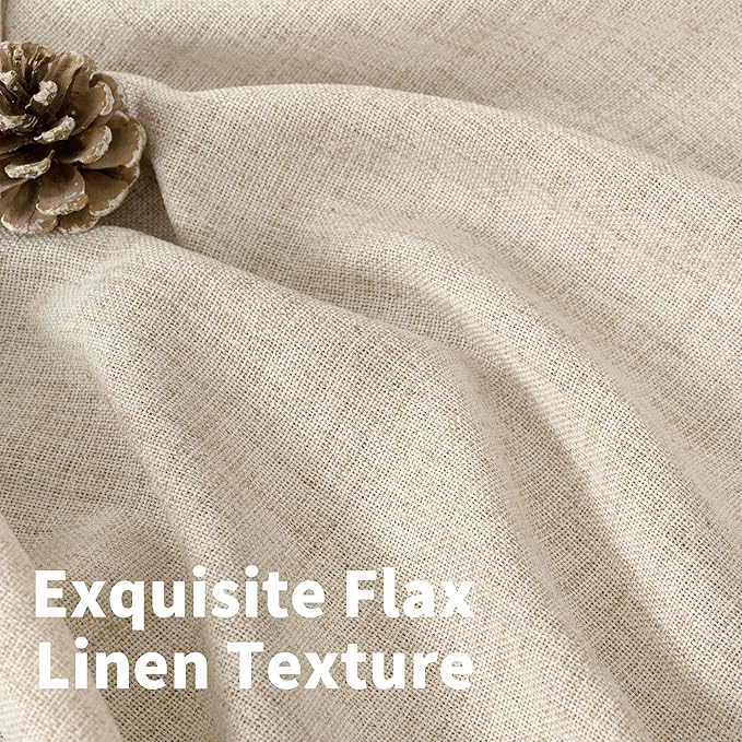 YoungsTex Short Semi Sheer Curtains 40 Inches Long for Kitchen Window, Cream Light Filtering Drapes with Rod Pocket Back Tab Privacy for Bedroom Cafe Bathroom, 2 Panels, 42 X 40 Inch