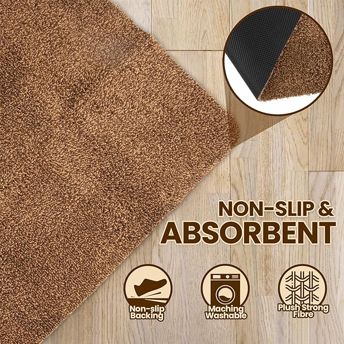 Premium Microfiber Indoor Door Mat – 24"x36" Washable Entry Mat, Non-Slip, Waterproof Backing, Super Absorbent, Low Profile Entryway Doormat for Indoor Entrance