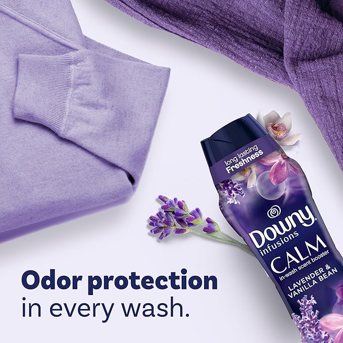 Downy Infusions In-Wash Laundry Scent Booster Beads, CALM, Soothing Lavender and Vanilla Bean Scent, 30.1 oz