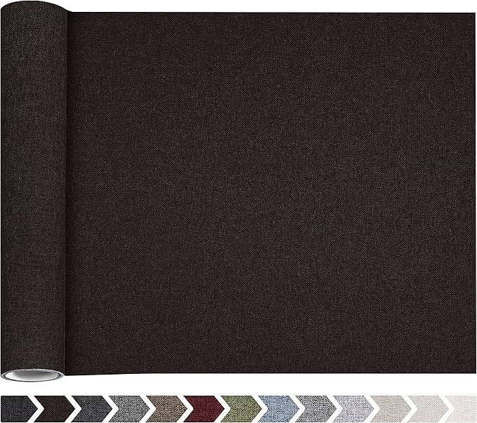 Fine Linen Repair Patches, Self-Adhesive Linen Fabric Patches, 12X40 inch Extra Size, Multi Color, Can be Used for Linen Sofa Repair and Linen Clothes Repair (12" x 40", Dark Brown)