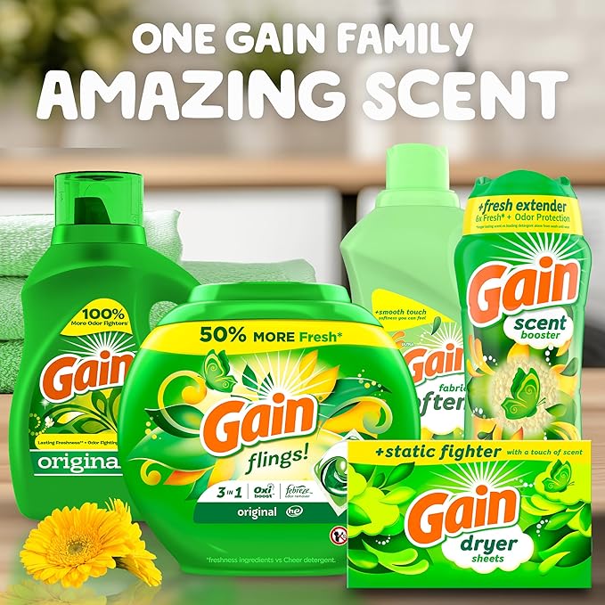 Gain Fireworks In-Wash Scent Booster Beads, Original, 24 oz, Laundry Scent Boosters, Gain Scent Booster Beads, Odor Eliminator