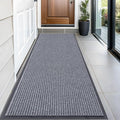 OLANLY Front Door Mat Indoor Outdoor Entrance, Waterproof Heavy Duty Doormat, Fade Resistant, Low Profile, Easy Clean Patio Porch Welcome Floor Mats for Entry, 59x24, Light Gray