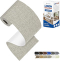 KING MOUNTAIN Linen Repair Patches, Self-Adhesive Fabric Patches, 4 X 63 inch Extra Size, Multi Color, Can be Used for Sofa Repair and Linen Clothes Repair (Cream-Gray 1.0)