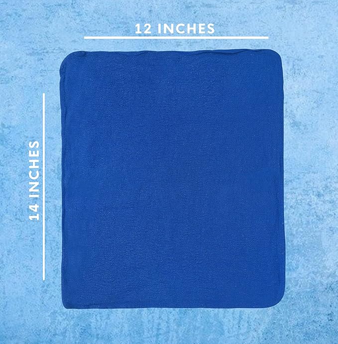 Cotton Shop Towels - Pack of 25 Cleaning Rags 12'' x 14'' - Super Soft and Absorbent Shop Rags for House - Multipurpose Cleaning Towels for Automobiles, Industries, Garage