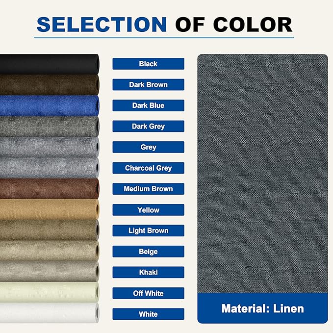 KING MOUNTAIN Linen Repair Patches, Self-Adhesive Fabric Patches, 4 X 63 inch Extra Size, Multi Color, Can be Used for Sofa Repair and Linen Clothes Repair (Charcoal Gray)