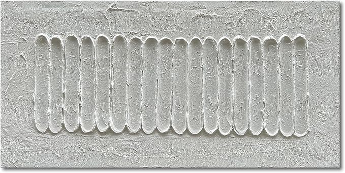 NANKAI Art 24x48 Inchs White Minimalist Art Oil Painting Hand Painted Thick Texture Abstract Painting Home Wall Decorative Art
