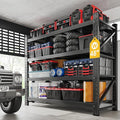3000LBS Metal Steel Storage Shelves - 48" W Black 4 Tier Heavy Duty Rack Commercial Industrial Shelving with Adjustable Shelf for Basement Garage Warehouse Supermarket - 48" W x 24" D x 70" H