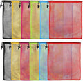 iMucci 12Pcs Mesh Bag 13"X15.5" Drawstring Gym Bag Nylon Mesh Drawstring Bag with Cord Lock Closure for Collecting Toys Travel Sports