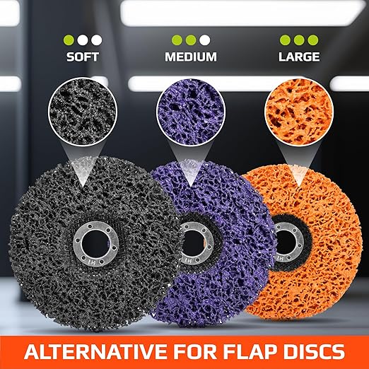 4.5 Inch Paint Stripping Disc - Rust Remover Wheel, Abrasive Discs Rust, Oxidation, Paint Remover Stripper Discs - Coarse Strip Discs 4 1/2 for Angle Grinder GRAFF 10 Packs (7/8" Arbor)