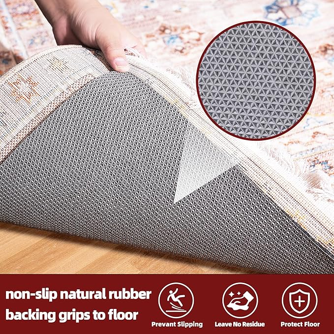 BAGAIL Felt and Natural Rubber Backing Rug Pads 1/4” Thick, 3 x 5 Ft Non Slip Carpet Gripper Keep Rugs in Place, Under Area Rug Protective Cushioned Pads, Carpet Runners, Hardwood Floors Protection