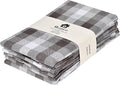 Kitchen Towels Set of 6 Soft Premium Cotton Highly Absorbent Dish Towels 20X30 Inches, Washable & Reusable Tea Towel, Quick Drying Dish Cloths for Cleaning Dishes - Gray/White, Checks
