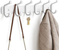 Coat Rack Wall Mounted Heavy-Duty: Metal Coat Hanger 6 Hooks for Hanging Hat, Clothes, Robe, Keys, Backpack, Bathroom Towels, Jacket, Purse - Closet, Door, Entryway, Mudroom (White, 1 Pack)