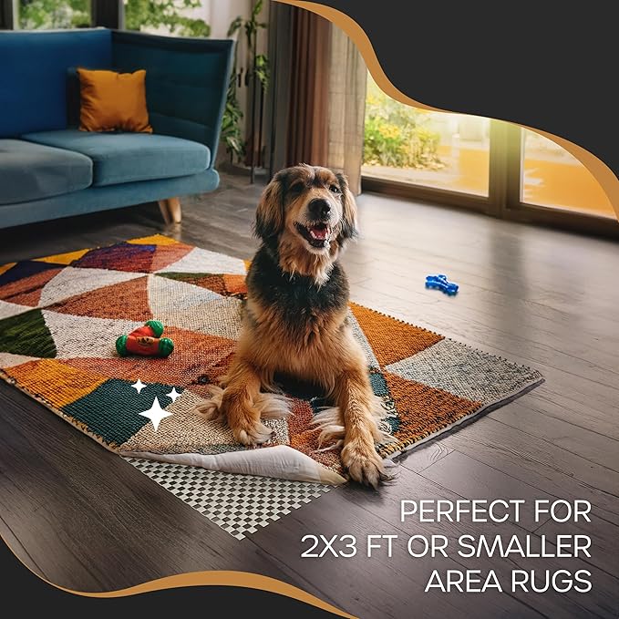 Nevlers 2 Ft x 3 Ft Rug Gripper Pad | Non Slip Rug Pads for Hardwood Floors & Other Surfaces | Open Weave PVC Foam Carpet Gripper Non Skid Pads | Customizable Nonadhesive Carpet Pad for Household Use