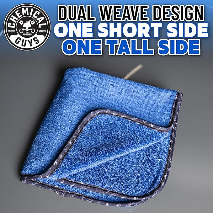 Chemical Guys MIC110024 Professional Grade Premium Microfiber Towels, Blue (16 Inch x 16 Inch) (Pack of 24) - Safe for Car Wash, Home Cleaning & Pet Drying Cloths