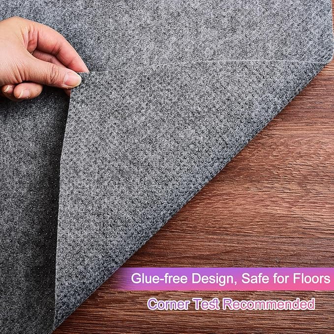 Ultra Strong Anti-Slip Thin Rug Felt Pad 5 x 8 Feet for Hardwood Floors, Non Slip Carpet Padding, Non Skid Area Rug Mat Keep Your Rugs in Place- Gray