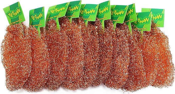 Copper Scouring Pad, Scrubbing Scour Pads 10 Pcs/Pack, Pure Copper, 13g / Pc