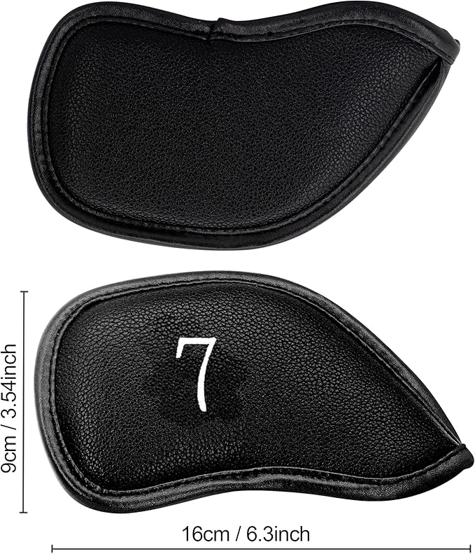 Golf 12pcs Thick Synthetic Leather Golf Iron Head Covers Set Headcover Fit All Brands Callaway Ping Taylormade Cobra Etc. Also Custom Name