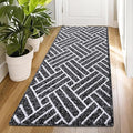 OLANLY Runner Indoor Door Mat, 47x23 Inch, Dirt Resistant and Absorbent, Non-Slip Rubber Backing Floor Mats, Easy Clean Low-Profile Doormat for Entryway, Front Door, and Inside Entrance, Black