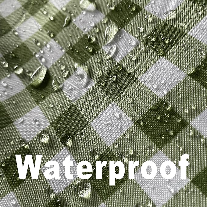 Classic Gingham Plaid Tablecloth Fabric - Rectangular 58x102 Inch Water Resistant Checked Table Cloth for Indoor/Outdoor Use - Table Cover for Kitchen, Picnics, Gardens, and Parties