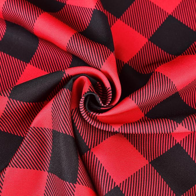 Classic Gingham Buffalo Xmas Tablecloth Fabric - Oblong 58x144 Inch Water Proof Checkered Table Cloth for Indoor Outdoor - Red Christmas Plaid Table Cover for Christmas, Holiday, New Year