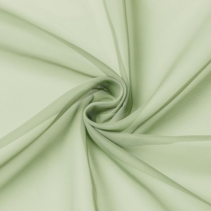 Chyhomenyc Light Green Sheer Curtains 78 Inches Long 2 Panels Set for Living Room, Light Filtering Voile Lightweight Bedroom Curtains, Rod Pocket Solid Window Treatment Drapes, Each 42W x 78L