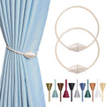 2 PCS Magnetic Curtain Tiebacks, European Style Convenient Drape Tie Backs Holdbacks for Thin or Thick Home & Office Window Draperies, No Tools Required（Beige）