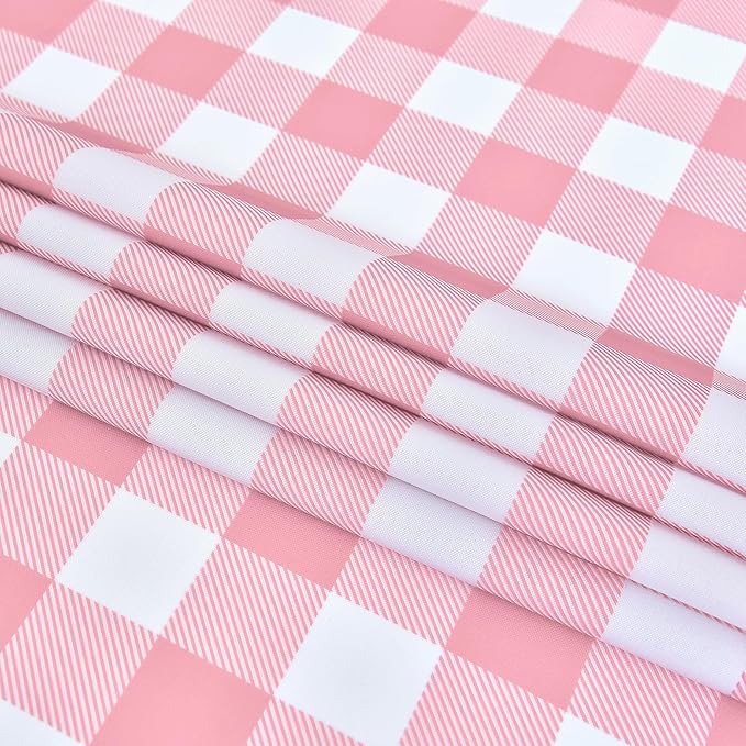 Waterproof Checkered Tablecloth Runner Fabric - Rectangle 12x108 Inch Classic Gingham Buffalo Plaid Table Cloth for Indoor/Outdoor Use - Table Cover for Kitchen, BBQs, and Parties