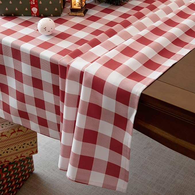 Classic Gingham Buffalo Tablecloth Fabric - Oblong 58x144 Inch Water Proof Checkered Table Cloth for Indoor Outdoor - Table Cover for Birthday, Picnics, BBQs, and Parties