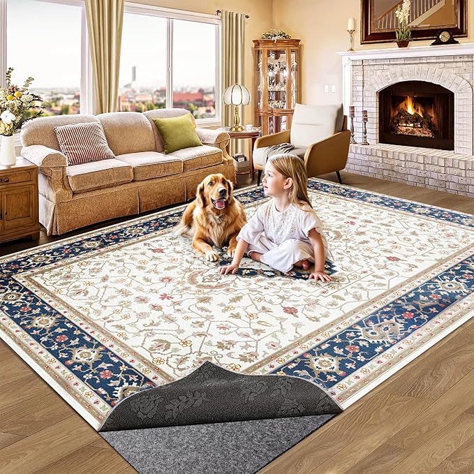 Non-Slip Rug Pads 1/4” Thick, 2x6Ft Waterproof Rugs Non Skid Rug Pad for All Floors and Finishes Durable Hardwood Floor Protective Felt Keeps Rugs in Place, Safe and Secure