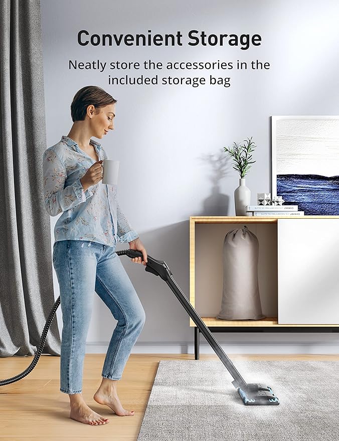 Steam Cleaner, 293°F 58 PSI Powerful Multipurpose Handheld Steam Mop for Home Use, 21 Attachments, 50Oz Capacity, Heavy Duty Steamer for Carpets, Floors, Cars, Tiles, Crack Cleaning, Teal