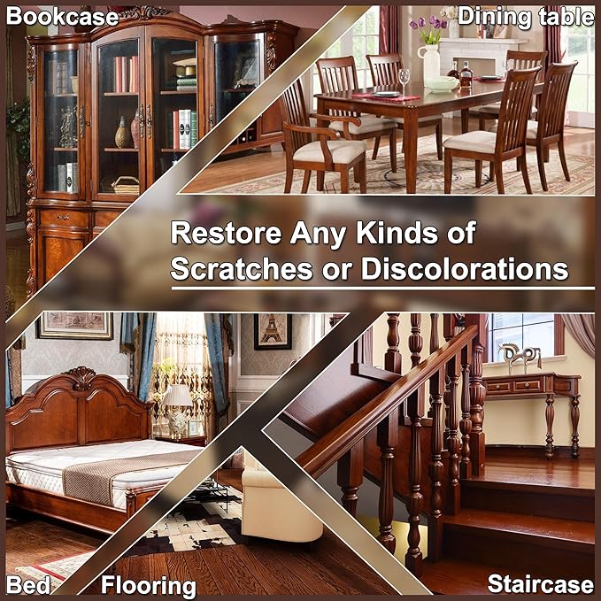 Wood Furniture Repair Kit, 12 Colors Wood Repair Kit, Wood Touch up Fillers, Repair Scratch, Cracks, Discoloration for Wooden Cabinet, Floor, Door, Table Surfaces Wood Filler Paint