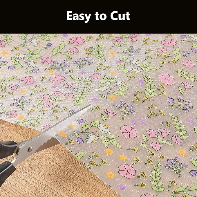 INNOLITES Non-Slip Shelf Liner – Cabinet & Drawer Liner Non-Adhesive – Waterproof Oil-Proof – Durable EVA with Floral for Kitchen Cabinets Refrigerator – BPA-Free, Easy to Cut 23.6" x 236"