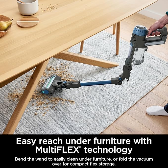 Shark PowerDetect Cordless Stick Vacuum, Powerful Suction, HEPA Filtration, Carpet & Hard Floor, Portable, Stick Vacuum for Pet Hair, Java Ice Blue, IP1255
