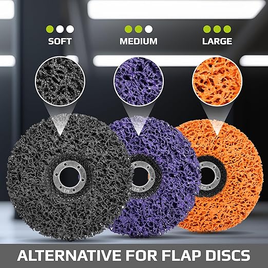 4.5 Inch Paint Stripping Disc - Rust Remover Wheel, Abrasive Discs Rust, Oxidation, Paint Remover Stripper Discs - Medium Strip Discs 4 1/2 for Angle Grinder GRAFF 10 Packs (7/8" Arbor)