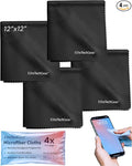 Elite Screens Microfiber Cleaning Cloth for Glasses & Electronics - 12" x 12", Pack of 4, Black - Lens Wipes, Eyeglass Cleaning Wipes & Lens Cloth for Smudge-Free Screens